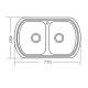 Мойка кухонная ZERIX Z7749-08-180E satin (ZM0565)