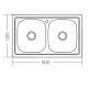 Мойка кухонная ZERIX Z8050D-08-180E satin (ZM0569)