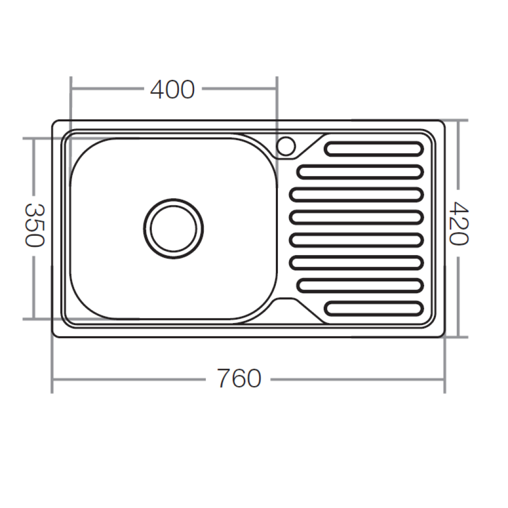 Мойка кухонная ZERIX Z7642-08-180E satin (ZX1602)