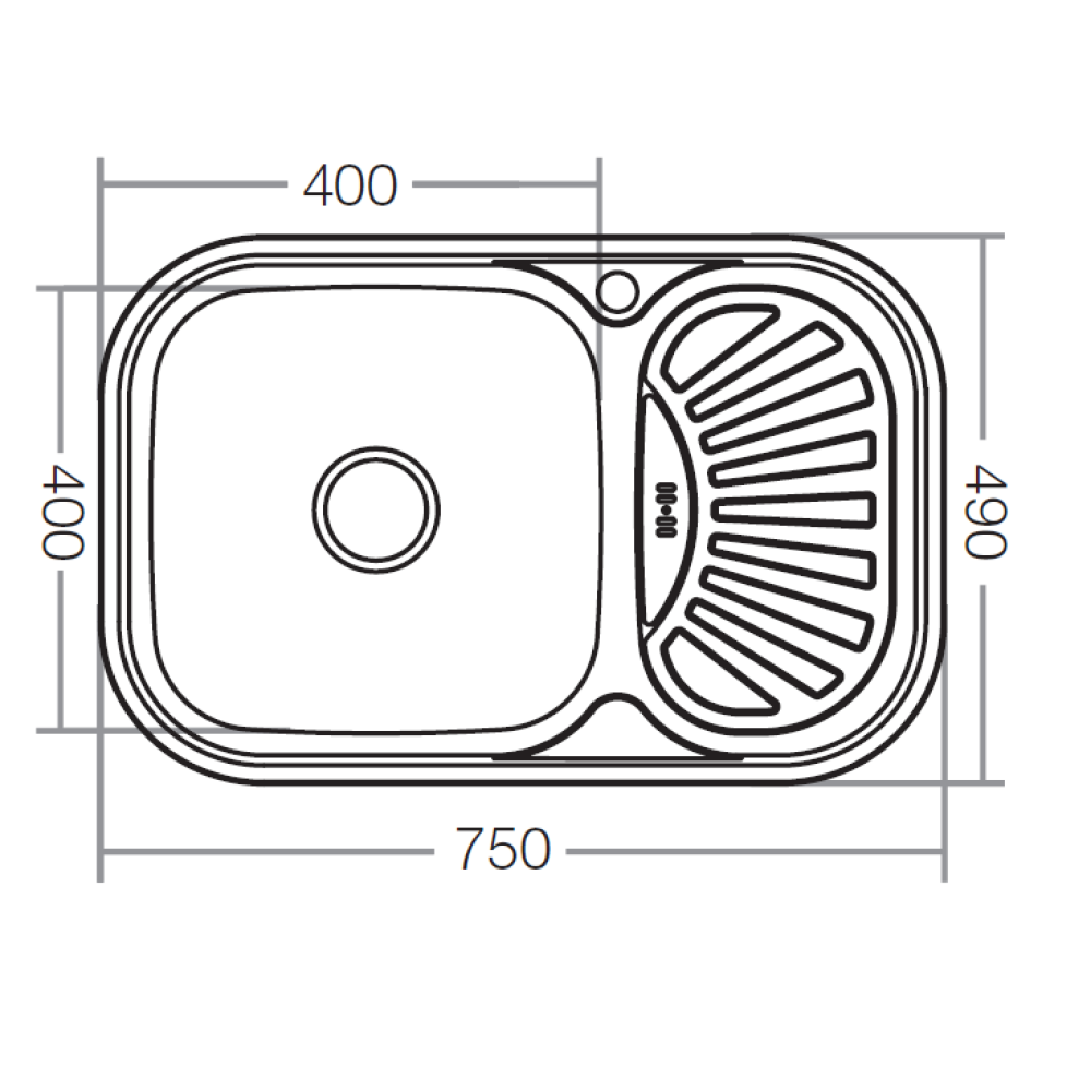 Мойка кухонная ZERIX Z7549-08-180E satin (ZX1606)