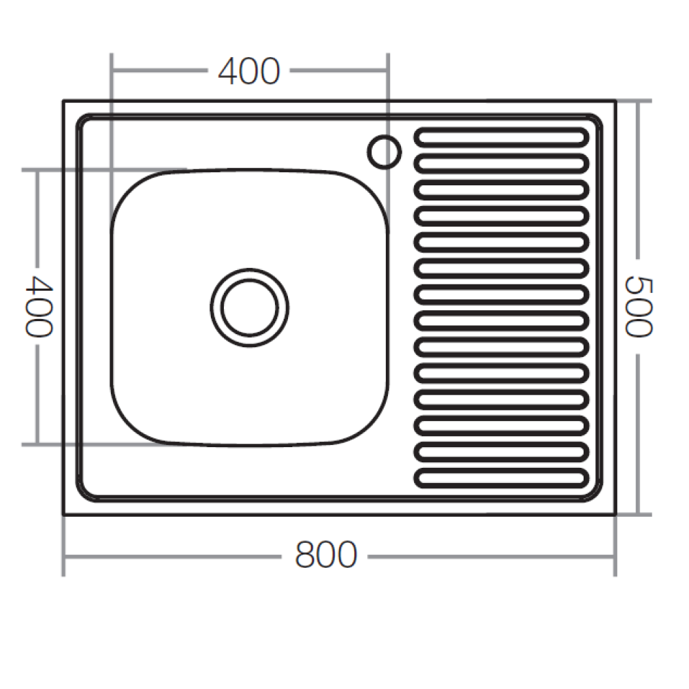 Кухонна мийка накладна ZERIX Z8050R-06-160E satin (ZX1613)