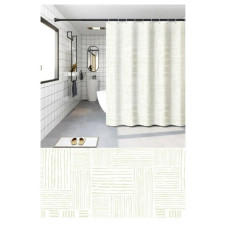 Шторка для ванной Zerix SCP-017-180x200 из PEVA (Узор "Плитка" 3-Д молочная) (ZX6090)