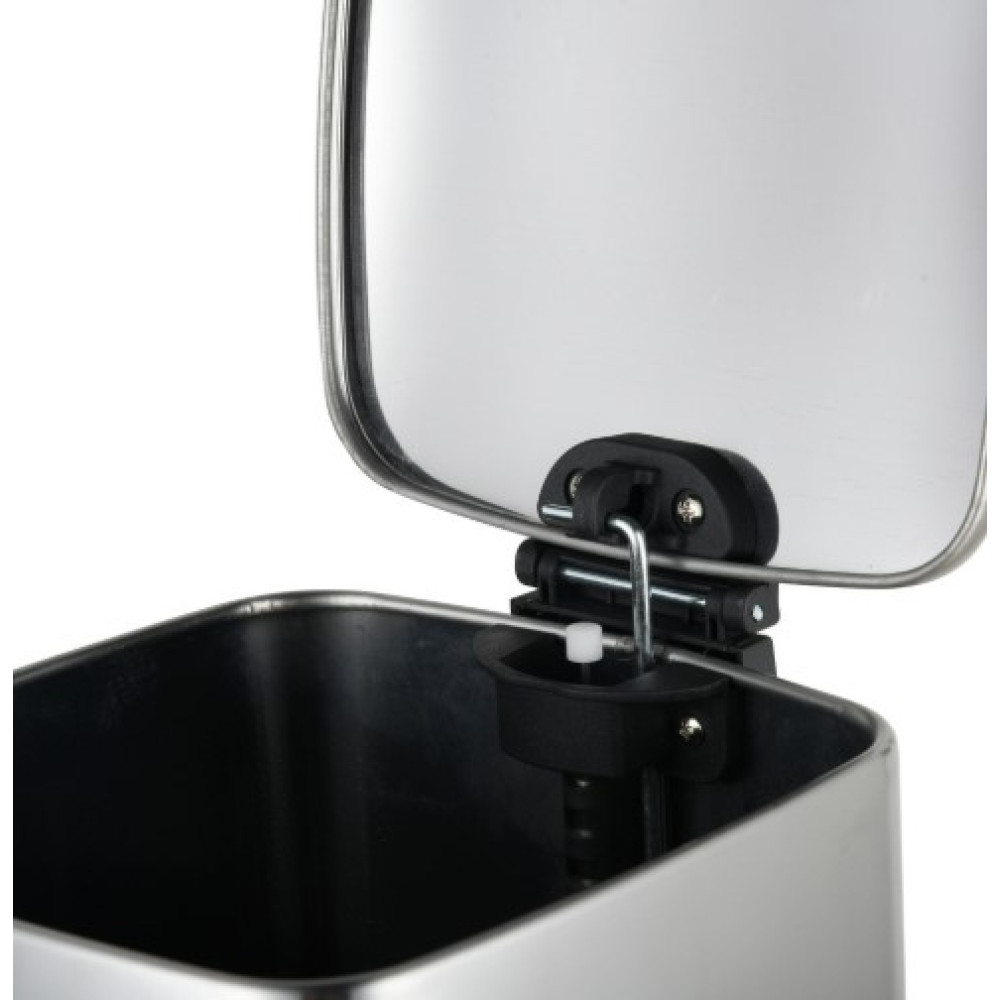 Мусорное ведро Zerix Kubix-TC0106 SS Color с плавным закрытием, квадратное, 6 л, нержавейка (ZX5889)