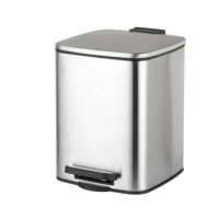 Відро для сміття Zerix Kubix-TC0106 SS Color з плавним закриттям, квадратне, 6 л, нержавійка (ZX5889)