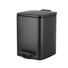 Мусорное ведро Zerix Kubix-TC0106 Black с плавным закрытием, квадратное, 6 л, черный (ZX5890)