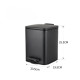 Мусорное ведро Zerix Kubix-TC0106 Black с плавным закрытием, квадратное, 6 л, черный (ZX5890)