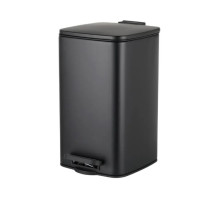 Мусорное ведро Zerix Kubix-TC0108 Black с плавным закрытием, квадратное, 8 л, черный (ZX5892)