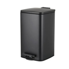 Мусорное ведро Zerix Kubix-TC0108 Black с плавным закрытием, квадратное, 8 л, черный (ZX5892)