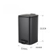 Відро для сміття Zerix Kubix-TC0108 Black з плавним закриттям, квадратне, 8 л, чорний (ZX5892)