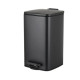 Відро для сміття Zerix Kubix-TC0108 Black з плавним закриттям, квадратне, 8 л, чорний (ZX5892)