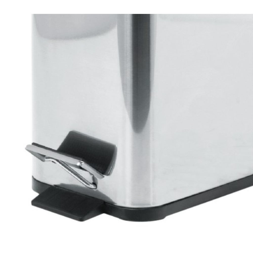Мусорное ведро Zerix Sansa-TC0105 SS Color с плавным закрытием, прямоугольное, 5 л, нержавейка (ZX5893)