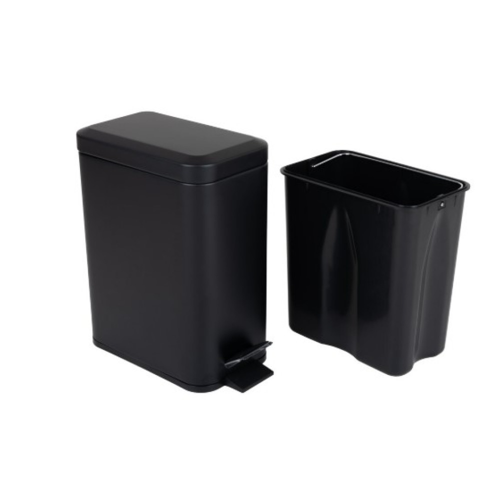 Мусорное ведро Zerix Sansa-TC0105 Black с плавным закрытием, прямоугольное, 5 л, черный (ZX5894)