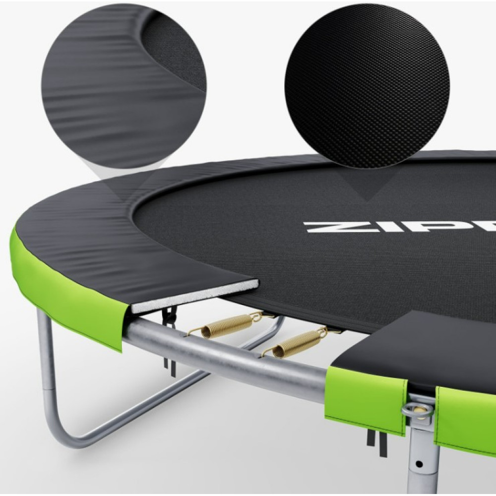Батут с внутренней сеткой Zipro Jump Pro 8 футов 252 см черно-зеленый (5902659840660)