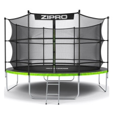 Батут с внутренней сеткой Zipro Jump Pro 12 футов 374 см черно-зеленый (5902659840684)
