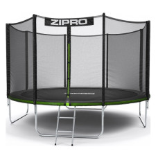 Батут с внутренней сеткой Zipro Jump Pro 12 футов 374 см черно-зеленый (5902659840738)