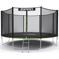 Батут с внутренней сеткой Zipro Jump Pro 14 футов 435 см черно-зеленый (5902659840745)