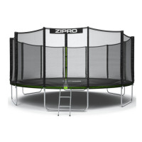 Батут с внутренней сеткой Zipro Jump Pro 16 футов 496 см черно-зеленый (5902659840752)